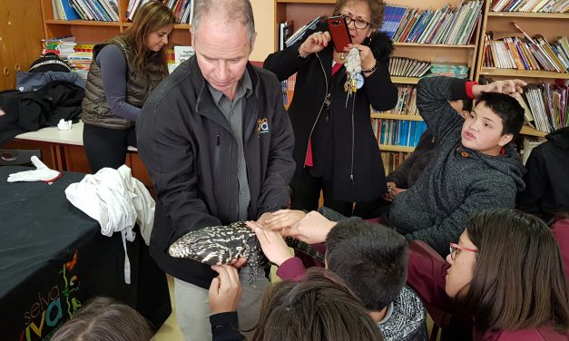 Alumnos de Escuela El Sauce disfrutan de charla sobre animales exóticos