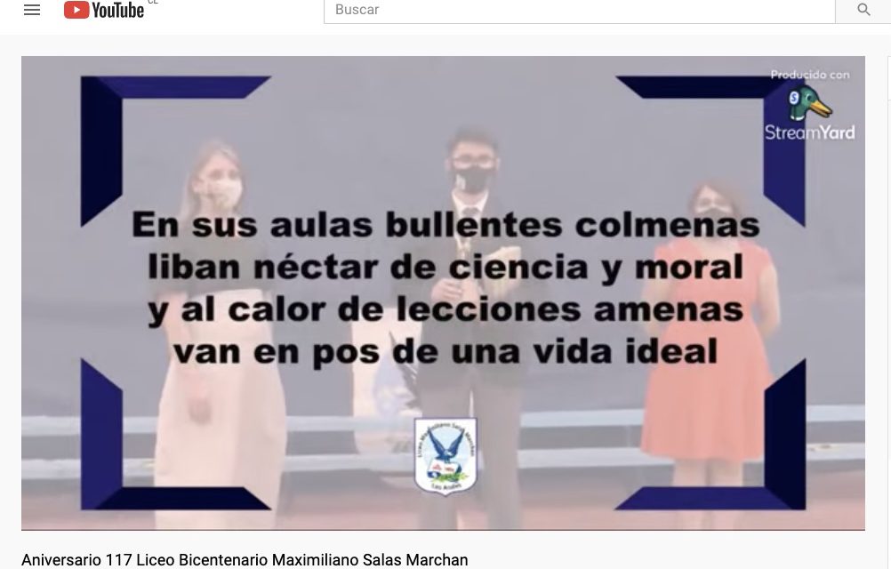 Con sentidos saludos virtuales la comunidad educativa de Liceo Max Salas celebra 117 años de vida